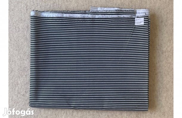 Méteráru - textil (karton) fekete, fehér csíkos