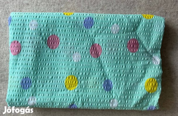 Méteráru - textil (krepp) zöld, színes pöttyös csomag