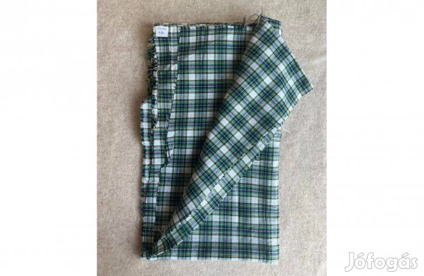 Méteráru - textil (pamut, flanelszerű) zöld kockás