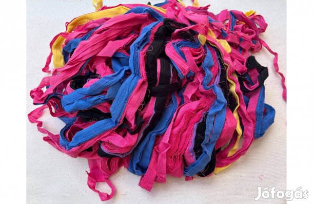 Méteráru, textil (géz csíkok) rózsaszín, színes csomag