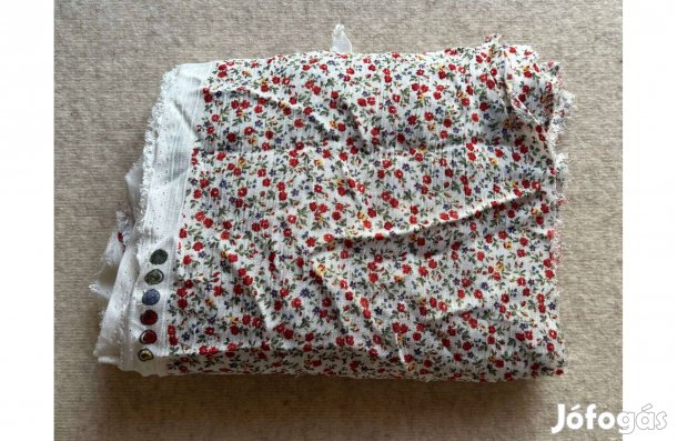 Méteráru, textil (gyűrt selyemszerű) rózsás piros