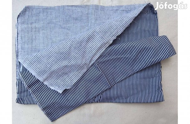 Méteráru, textil (karton) kék, fehér csíkos