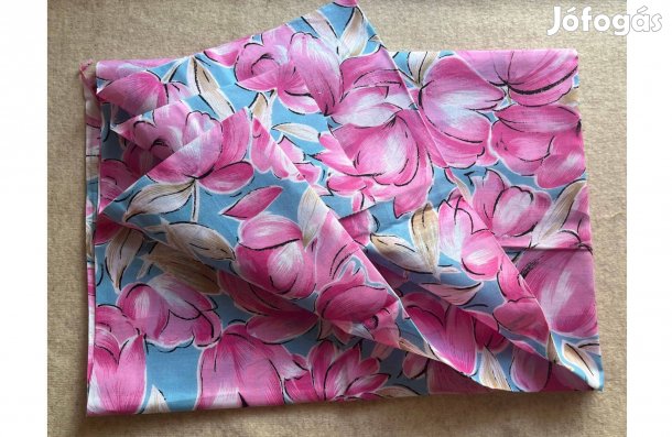 Méteráru, textil (karton) liliomos pink-türkiz