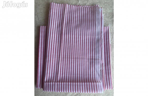 Méteráru, textil (krisztina) piros, fehér csíkos