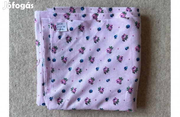 Méteráru, textil (pamut, póló) rózsaszín rózsás