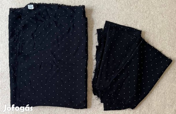 Méteráru, textil (vékony, selyem) kék, fehér tűpettyes csomag