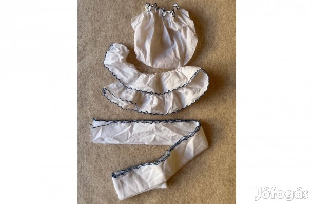 Méteráru, textil fodor, hímzett szélű csomag kék