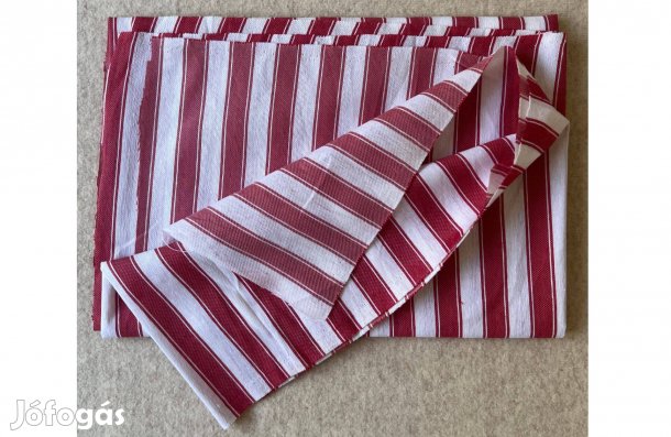 Méteráru textil (pamutszerű) piros, fehér