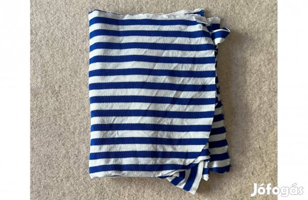 Méteráru textil (pamutszerű, póló) kék-fehér csíkos, csomag