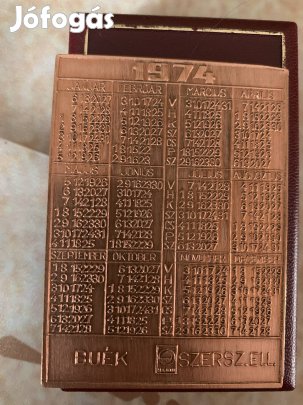 Metró réz kártya naptár