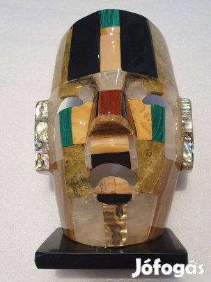 Mexikói Maya halotti maszk Pietra dura szerű technikával készült drága