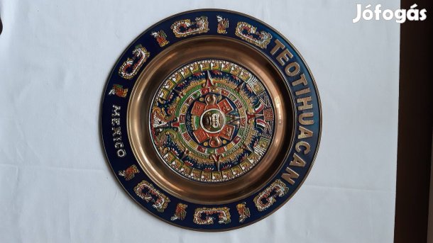 Mexikói vörösréz falidísz tűzzománc díszítéssel