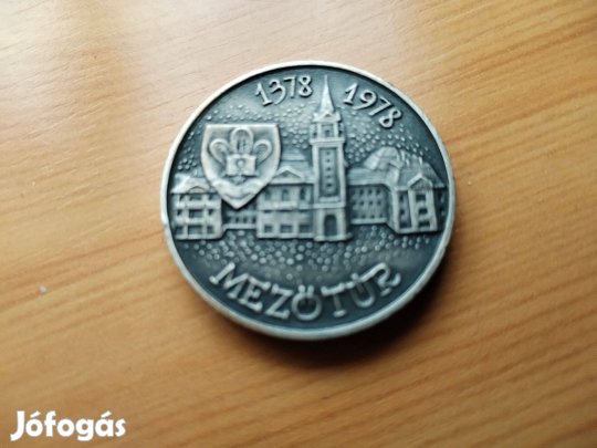 Mezőtúr 600 éves 1378-1978 ezüstpatinázott emlékérem