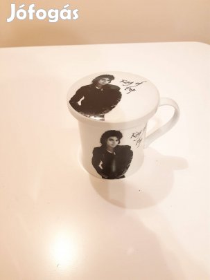 Michael Jackson porcelán bögre fedővel új