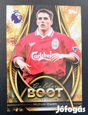 Michael Owen Liverpool Golden Boot Limited Edition focis kártya Topps