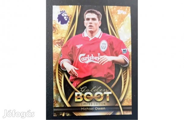 Michael Owen Liverpool Golden Boot Limited Edition focis kártya Topps