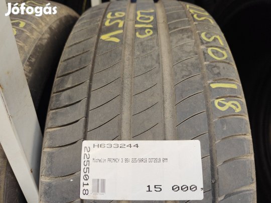 Michelin PRIMACY 3 95V 225/50R18 DOT2519 6MM HASZNÁLT NYÁRIGUMI V 95