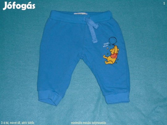 Micimackó mintás aktív kötős jogger nadrág 3-6 hó (méret 68)