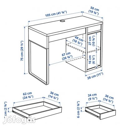 Micke IKEA-s íróasztal és szék