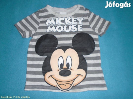 Mickey egér mintás Disney Baby póló 12-18 hó (méret 86)