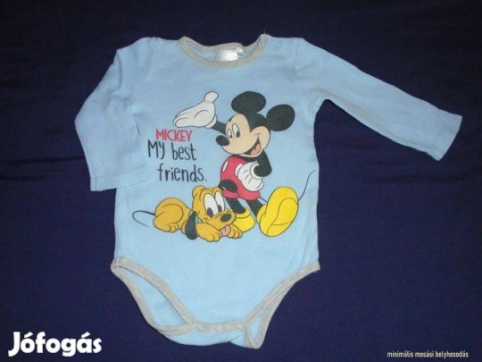 Mickey egér mintás hosszú ujjú body 9-12 hó (méret 74 / 80)