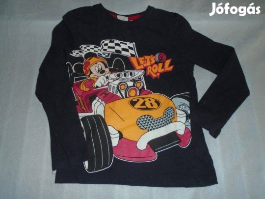 Mickey egér mintás hosszú ujjú felső 8-9 évesre (méret 134) fekete