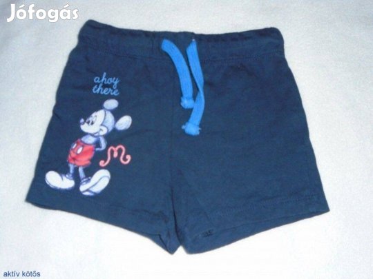 Mickey egér mintás kék rövidnadrág 6-9 hó (méret 74)