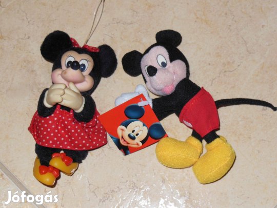 Mickey és Minnie egér, retro plüss figurák