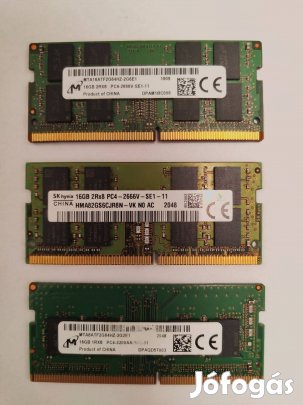 Micron / SK Hynix - 16GB DDR4 2400 / 2666 / 3200 Sodimm, Számla, Gar!