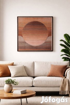 Mid-Century Textile Wall Art - Geometric Sun Motif falikép eladó
