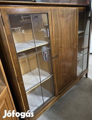 Mid-century kulcsos vitrines könyszekrény