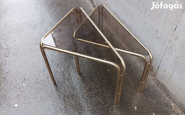 Mid century lerakó asztalok, csőváz rézzel futtatva