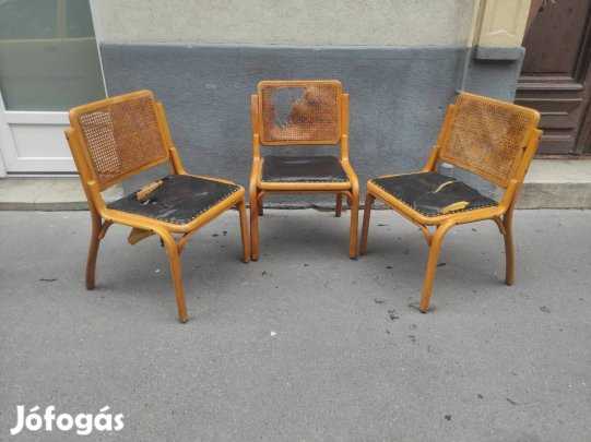 Mid century nádazott étkezőszékek, Mirjana Maracic 3 db