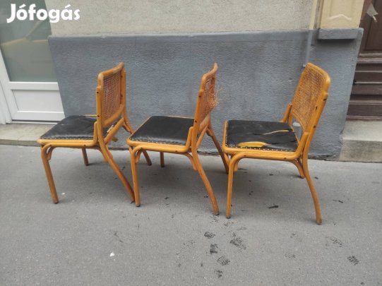 Mid century nádazott étkezőszékek, Mirjana Maracic 3 db