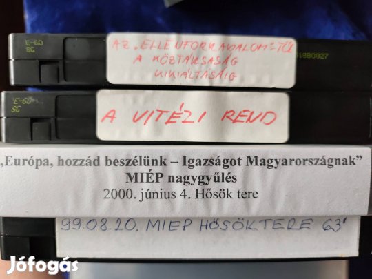 Miép naggyűlések, vhs videó kazetták 