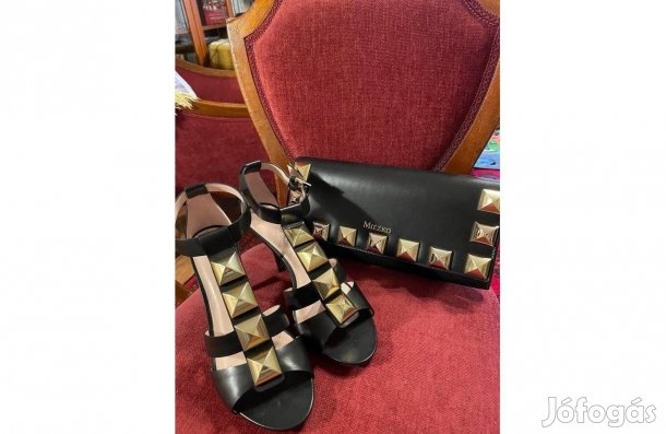 Miezko elegáns bőr alkalmi cipő és táska eladó