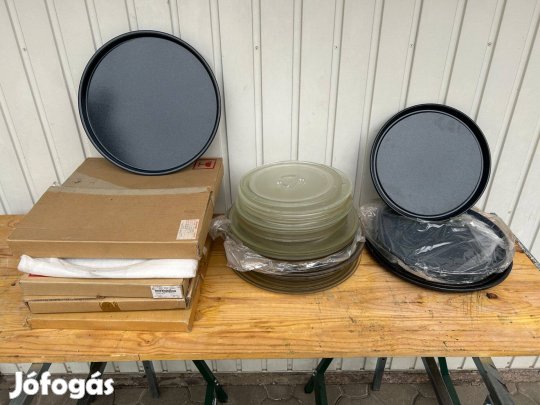 Mikrohullámúsütő tányér üveg és fém, egytételben 30 db