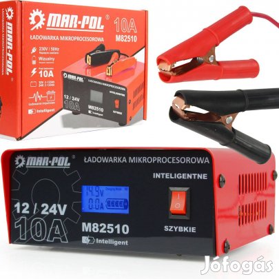 Mikroprocesszoros töltő 12V / 24V 10A - M82510