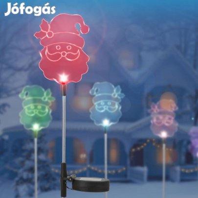 Mikulás színes Karácsonyi kültéri LED-es szolár lámpa napelemes