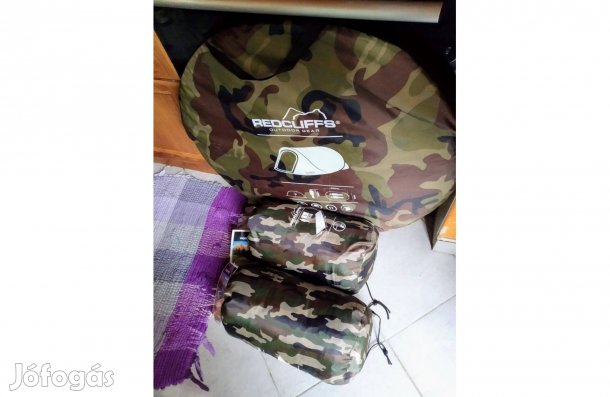 Military Sátor 2,Új! kidobós pop up Vízálló Szúnyoghálós -kétszemélyes