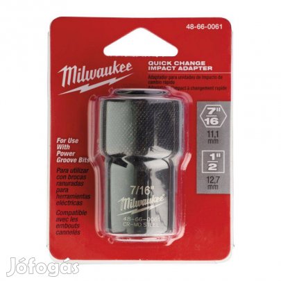 Milwaukee 1/2" négyszög - 7/16" Hex átalakító adapter