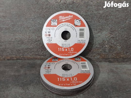 Milwaukee Sarokcsiszoló vágókorong 115 x 1mm - Ár/10db