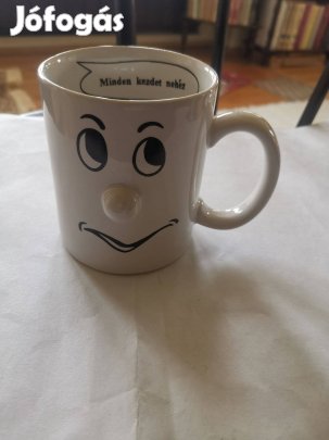 Minden kezdet nehéz - figurás jópofa bögre