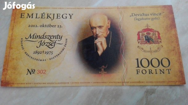 Mindszenty József Hercegprímás Érsek Emlékjegy 1000 Ft-os