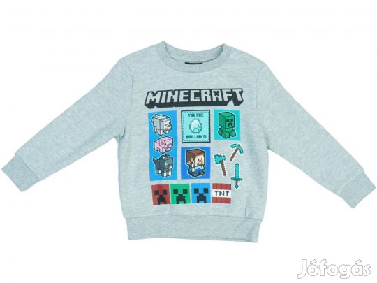 Minecraft Új (címkés) Fiú Pulóver (Méret: 110)