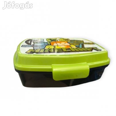 Minecraft feketelime zöld műanyag uzsonnás doboz gyerekeknek 630 ml