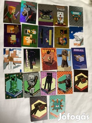 Minecraft gyűjthető kártya 22 db- os csomag/ 500 ft