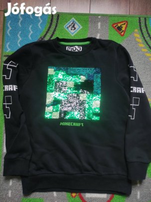 Minecraft hosszú ujjú, flitteres pulcsi 146