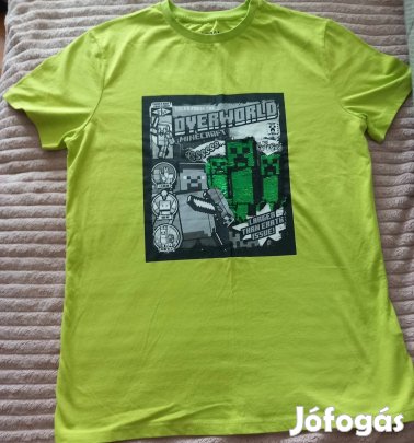 Minecraft kisfiú póló 158 cm