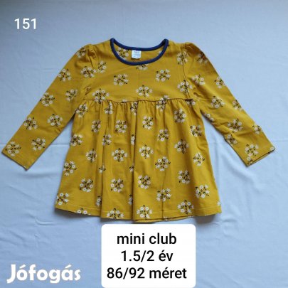 Mini club mustársárga ruha 86/92 méret